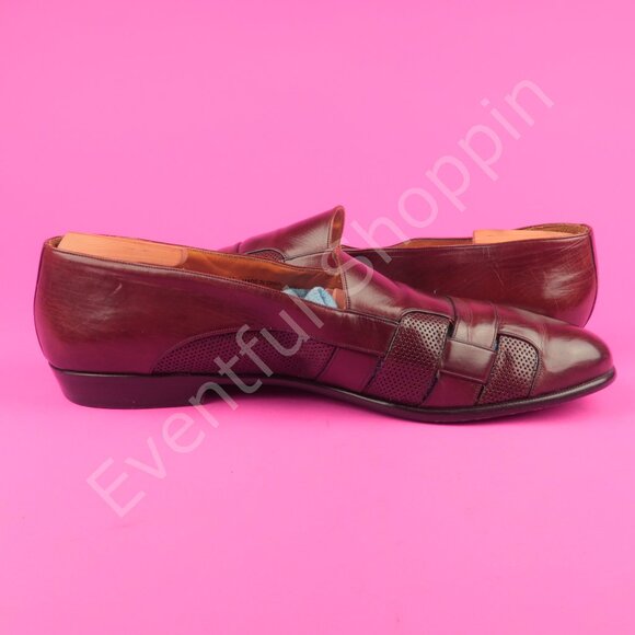 Mezlan Shoes Mens 16 M Brown Woven Fisherman Perforated Driving Dress Loafers - Picture 8 of 16